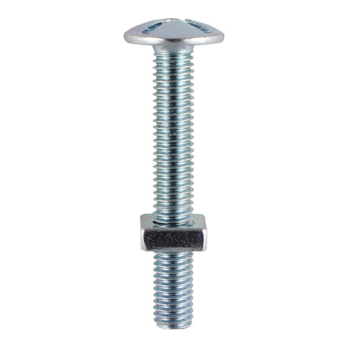 TIMco Roofing Bolts & Square Nuts Silver - M6 x 50 - 90 Pieces