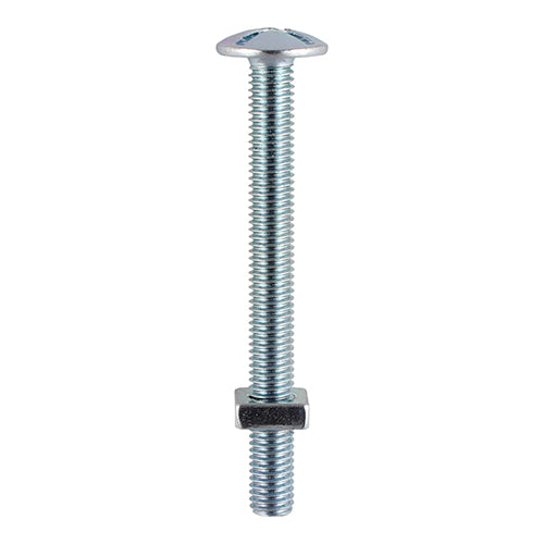 TIMco Roofing Bolts & Square Nuts Silver - M6 x 50 - 90 Pieces