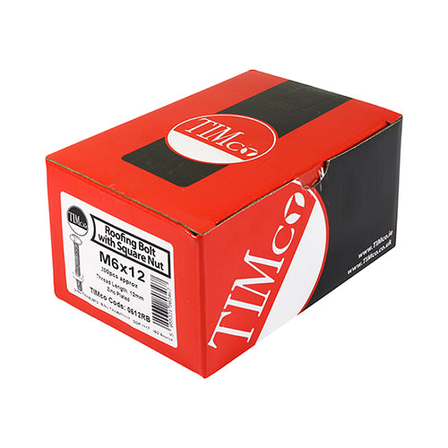 TIMco Roofing Bolts & Square Nuts Silver - M6 x 70 - 100 Pieces