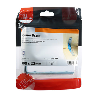 TIMCO Corner Braces Silver - 100 x 100 x 22