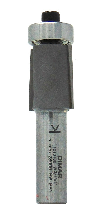 Bearing Guided Trimmer - 19mm Diameter x 26mm Depth of Cut -  1/2" Shank