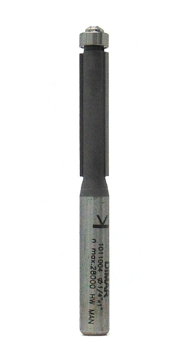 Bearing Guided Mini Trimming Cutter - 6.3mm Diameter x 25.4mm Depth of Cut - 1/4" Shank