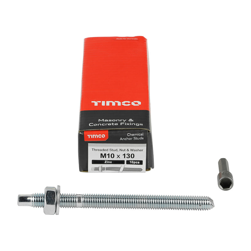 TIMco Chemical Anchor Studs Silver - M10 x 130