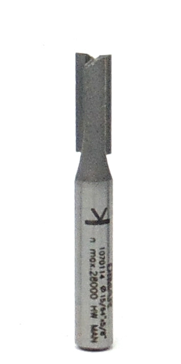 Straight Two Flute Cutter - 6mm Diameter x 16mm Depth of Cut - 1/4" Shank
