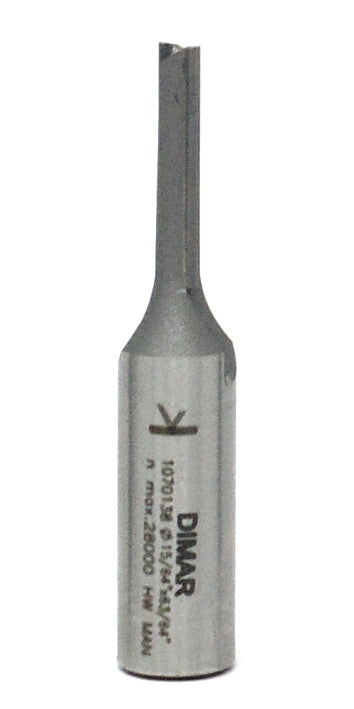 Straight Two Flute Cutter - 6mm Diameter x 25mm Depth of Cut - 1/4" Shank