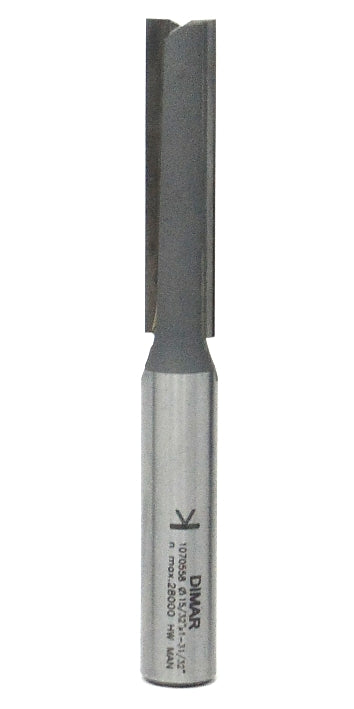 Straight Two Flute Cutter - 12mm Diameter x 50mm Depth of Cut - 1/2" Shank