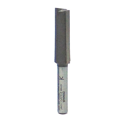 Double Flute Straight Cutter - 12mm Diameter x 32mm Cutting Depth - 1/4" Shank