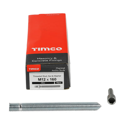 TIMco Chemical Anchor Studs Silver - M12 x 160