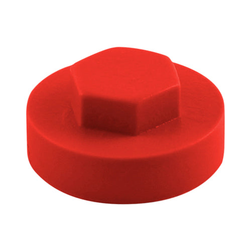 TIMco Hex Head Cover Caps Poppy Red - 19mm - 1000 Pieces