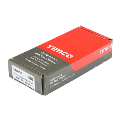 TIMCO Performance Ball Race Button Tip Brass Hinges Polished Brass - 76 x 50