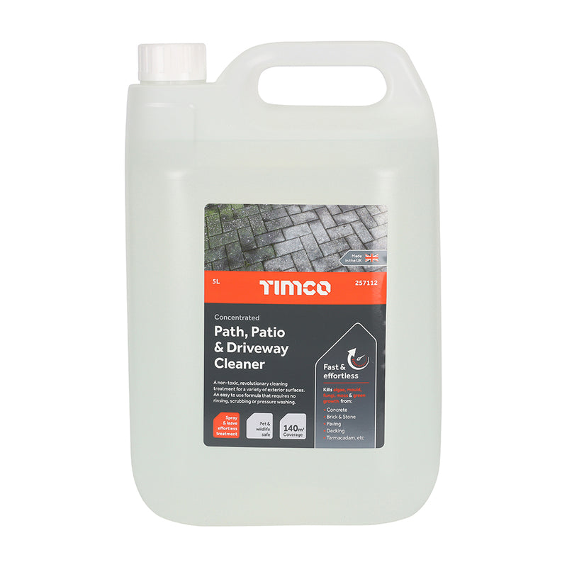TIMCO Path Patio & Driveway Cleaner, High Strength, Spray & Leave Outdoor Cleaner - 5L