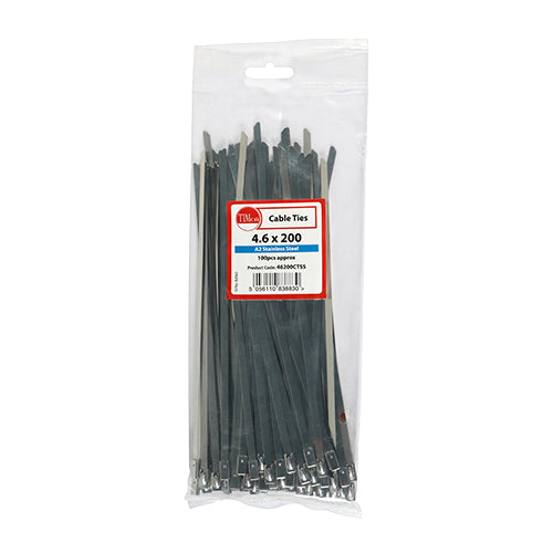 TIMco Cable Ties A2 Stainless Steel - 4.6 x 200