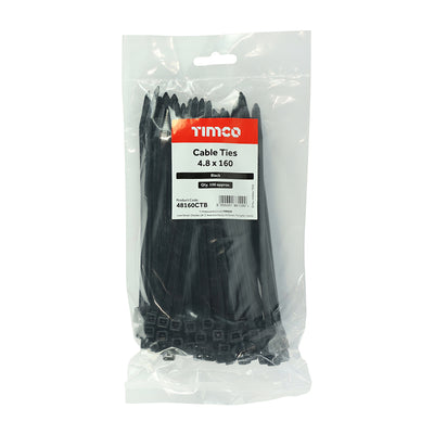TIMco Cable Ties Black - 4.8 x 160
