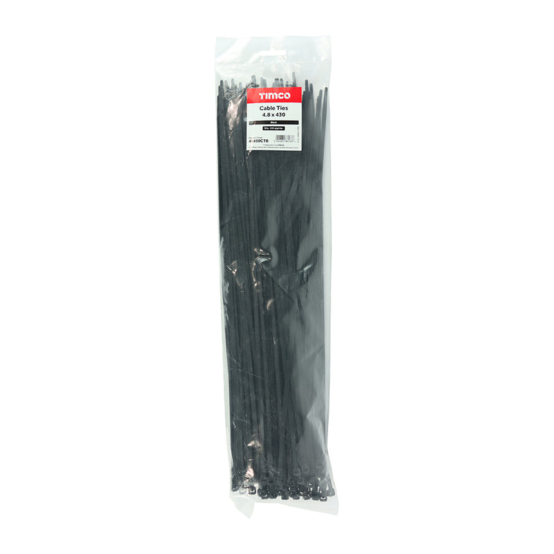 TIMco Cable Ties Black - 4.8 x 430