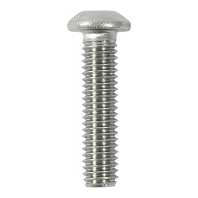 TIMco Button Socket Screws ISO7380 A2 Stainless Steel - M6 x 30 - 10 Pieces