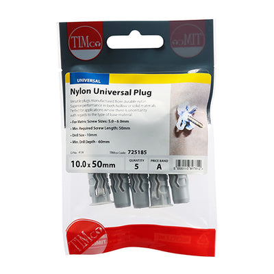 TIMco Nylon Universal Plugs - 8.0 x 40