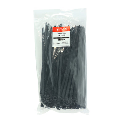 TIMco Cable Ties Black - 7.6 x 250