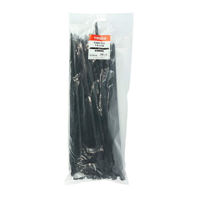 TIMco Cable Ties Black - 7.6 x 370