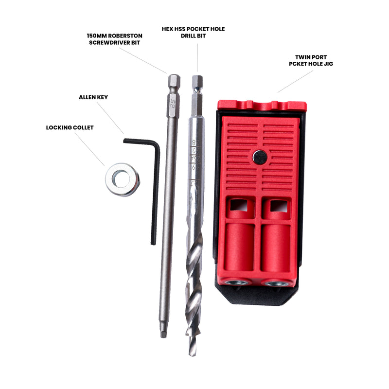 Twin Pocket Hole Jig Kit with Driver and Drill Bit -  ETPHJBPSTD