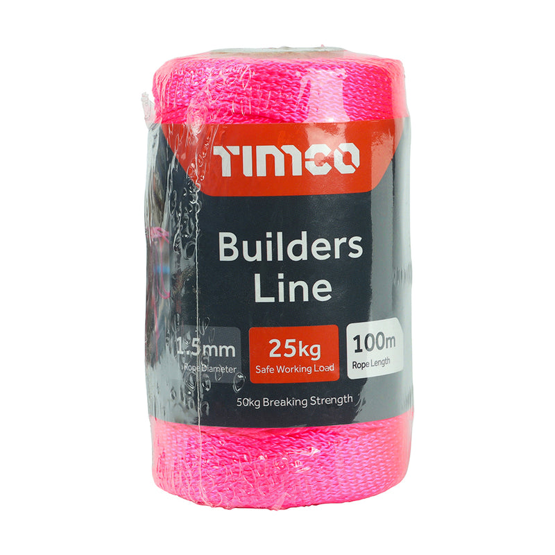 Builders Line - Pink - Tube - 1.5mm x 100m