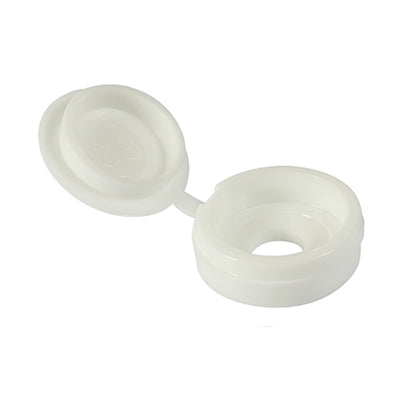 Bouchons à vis à charnière TIMco petits blancs - Pour vis de 3,0 à 4,5 - 100 pièces