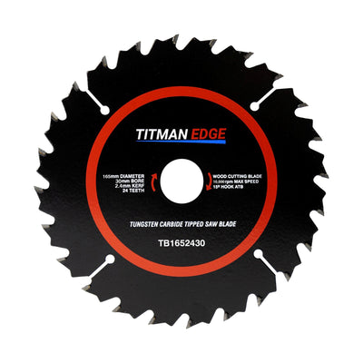 Titman Edge TCT Medium Finish Circular Saw Blade 165mm x 30mm x 24 Tooth - TB1652430