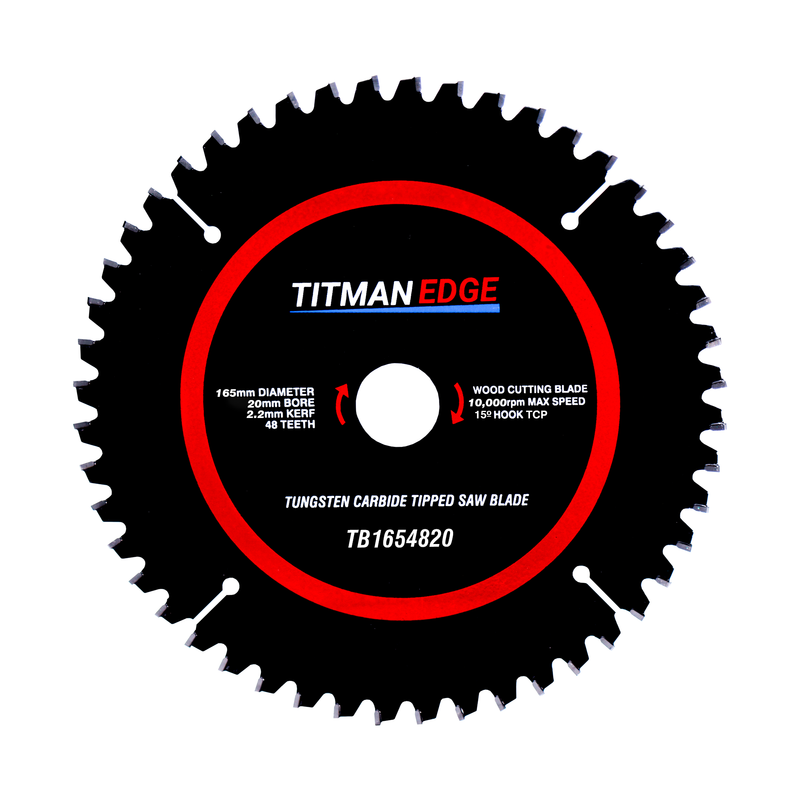 Titman Edge TCT Fine Finish Circular Saw Blade 165mm x 20mm x 48 Tooth - TB1654820