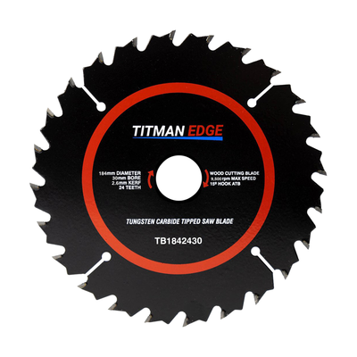 Titman Edge TCT Medium Finish Circular Saw Blade 184mm x 30mm x 24 Tooth - TB1842430