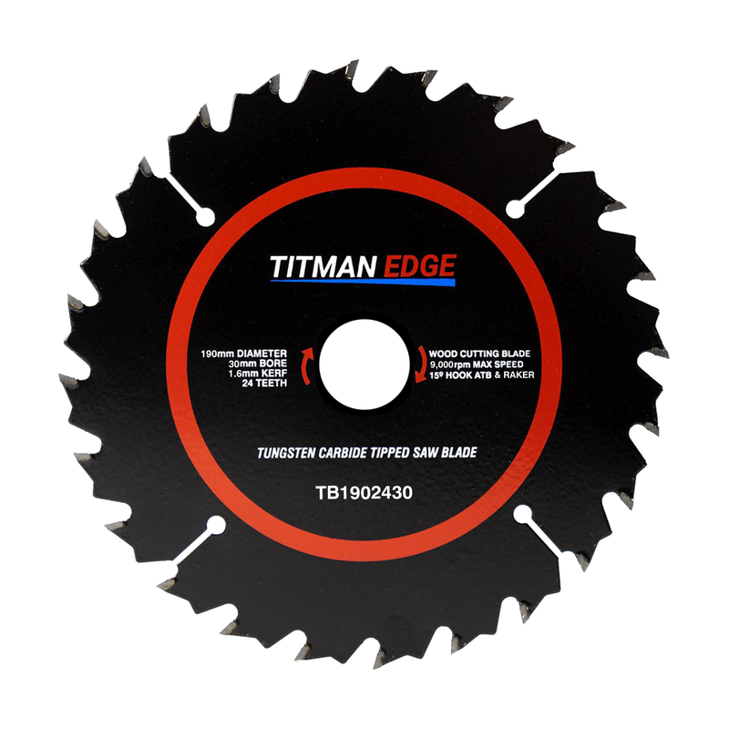 Titman Edge TCT General Purpose Saw Blade 190mm x 30mm x 24 Tooth - TB1902430
