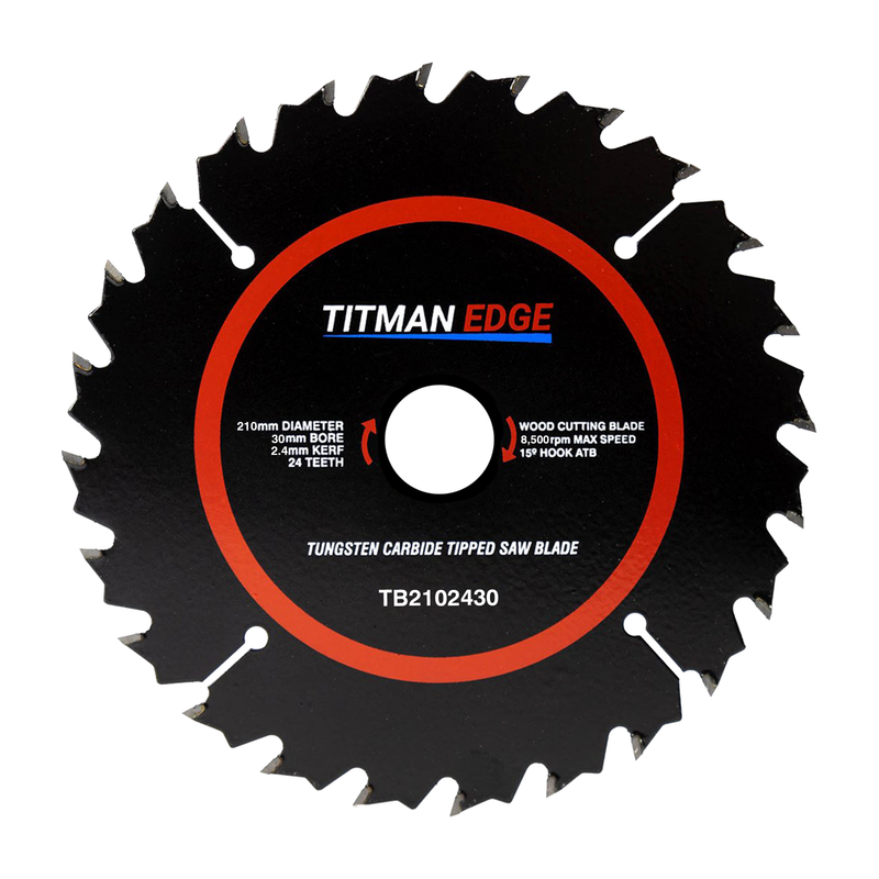Titman Edge TCT General Purpose Saw Blade 210mm x 30mm x 24 Tooth - TB2102430