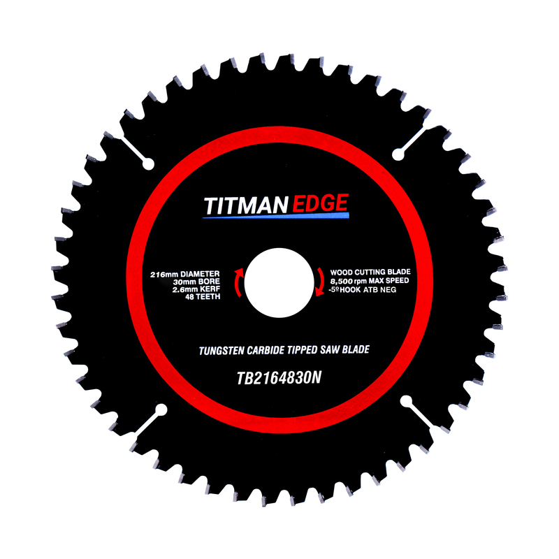 Titman Edge TCT Mitre Saw Blade 216mm x 30mm x 48 Tooth - TB2164830N