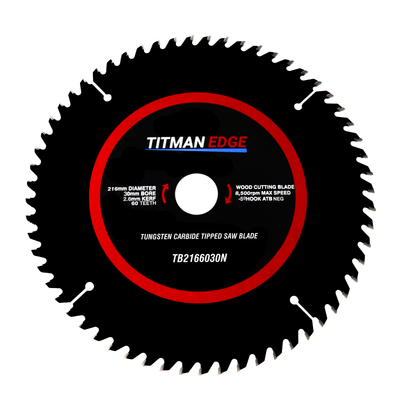 Titman Edge TCT Mitre Saw Blade 216mm x 30mm x 60 Tooth - TB2166030N