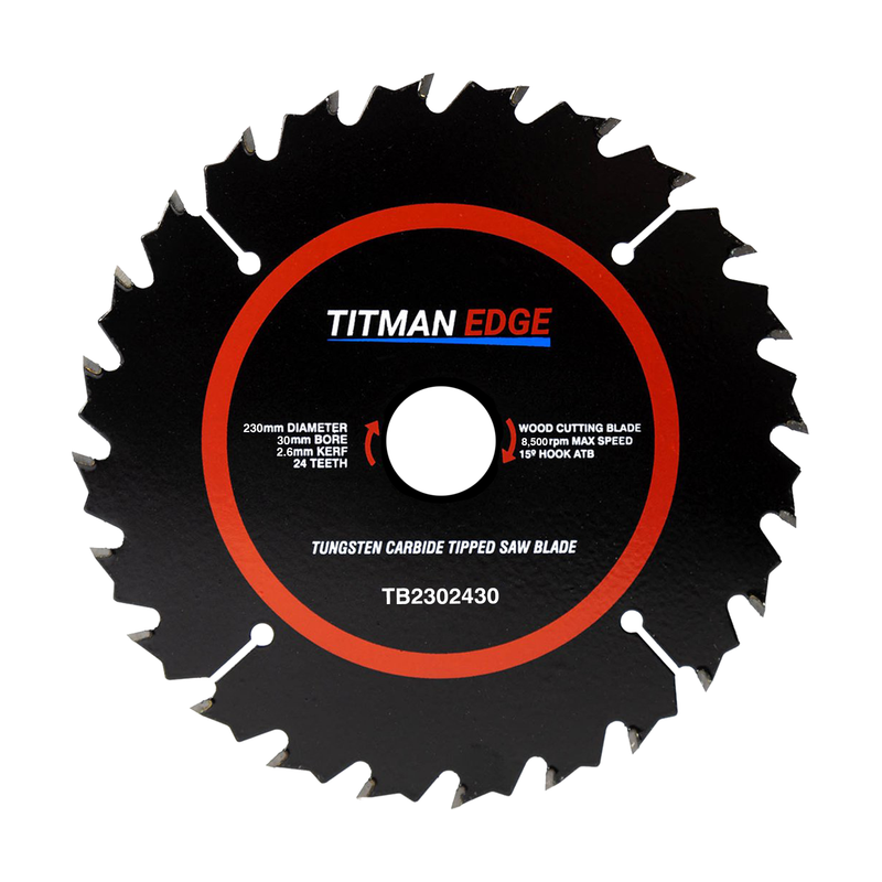 Titman Edge TCT General Purpose Saw Blade 230mm x 30mm x 24 Tooth - TB2302430