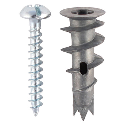TIMco Plasterboard Metal Speed Plugs & Screws Silver - 31.5mm - 75 Pieces