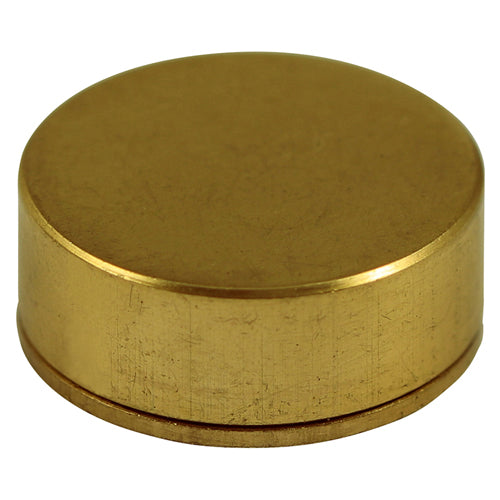 TIMco Threaded Screw Caps Solid Brass Polished Brass - 14mm - 4 Pieces