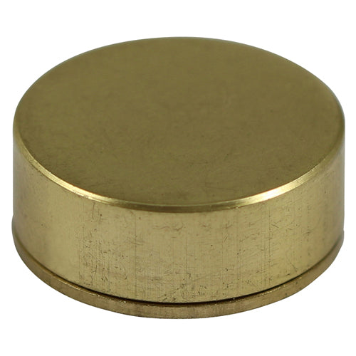 TIMco Threaded Screw Caps Solid Brass Satin Brass - 18mm - 4 Pieces