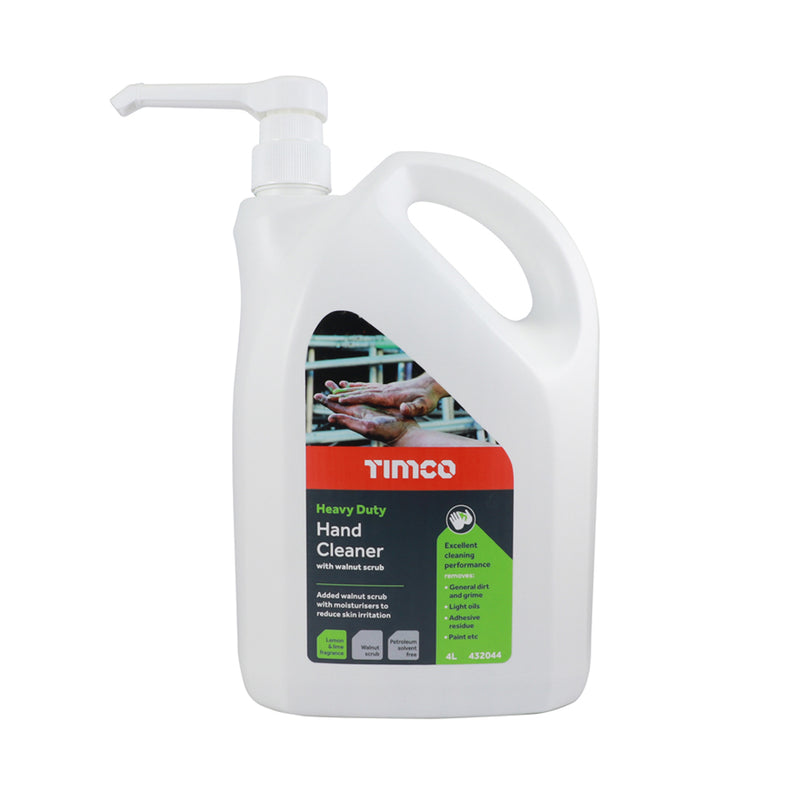 TIMCO Heavy Duty Hand Cleaner Hand Walnut Scrub with Citrus Pump Bottle - 4L
