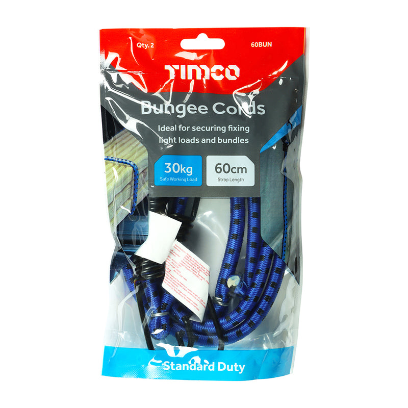 TIMCO Bungee Cords with Laminated Hook - Dia.8mm x 60cm