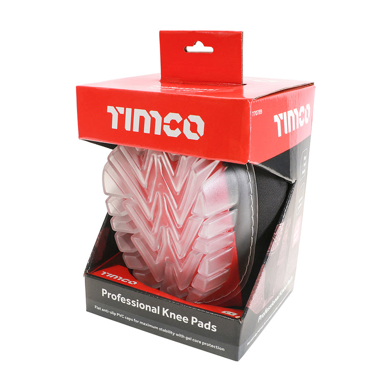 TIMCO Professional Anti-Slip and Anti-Rock Knee Pads with Gel Protection, Velcro Fastening. Pair