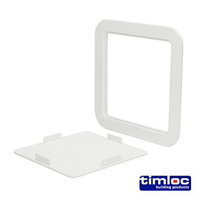 Timloc Access Panel Plastic Clip Fit White - 205 x 205mm