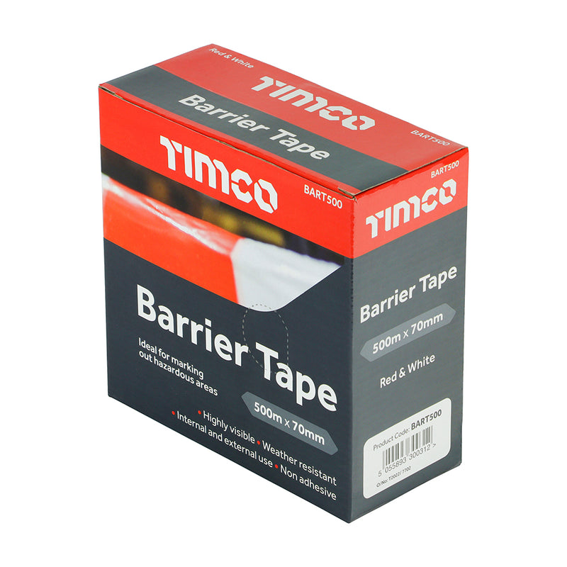TIMCO Barrier Tape Red & White - 500m x 70mm