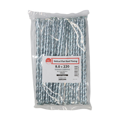 TIMCO Helical Flat Roof Fixing Silver - 8.0 x 220