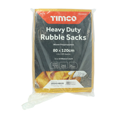 TIMCO Heavy Duty Rubble Sacks - 80 x 120cm