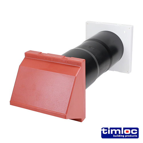 Timloc AeroCore Through-Wall Ventilation Set with Cowl and Baffle Terracotta - 127 x 350mm (dia x length)