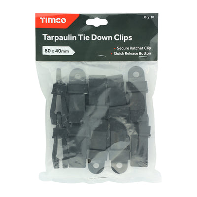 TIMCO Tarpaulin Tie Down Clips for Trailer Boat Cover Groundsheet Camping Cover Mat