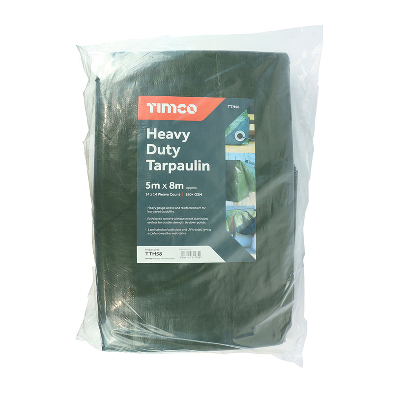 TIMCO Heavy Duty Tarpaulin Green - 5 x 8m