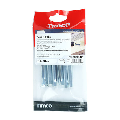 TIMco Express Nails Silver - 8.0 x 90