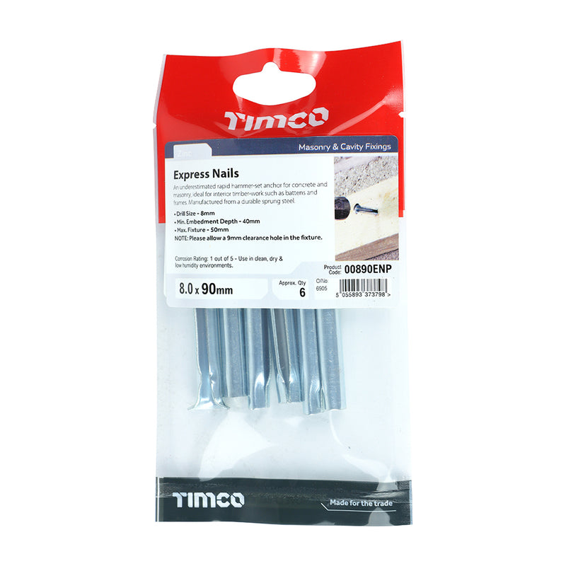 TIMco Express Nails Silver - 8.0 x 90