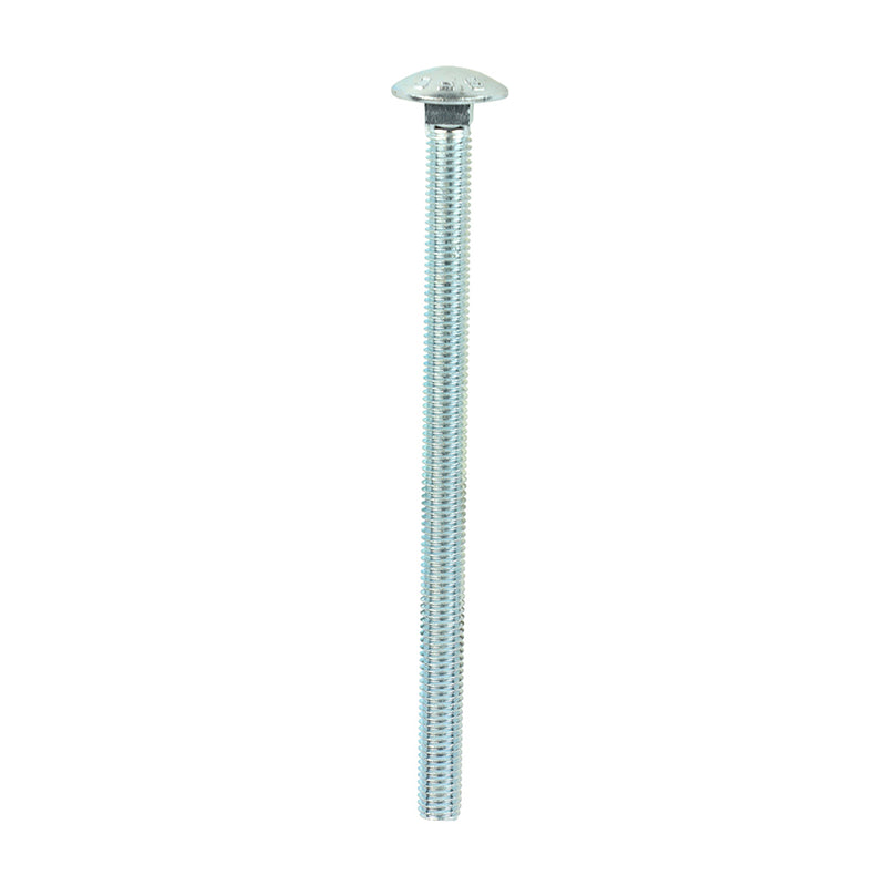 TIMco Carriage Bolts DIN603 & Hex Full Nuts DIN934 Silver - M8 x 130 - 50 Pieces