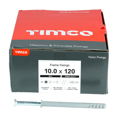 TIMco Nylon Frame Fixings - 10.0 x 120 - 100 Pieces